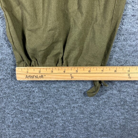 Forever 21 Linen Blend Cargo Pants Womens XL Extra Large Olive Green Parachute - Picture 8 of 11
